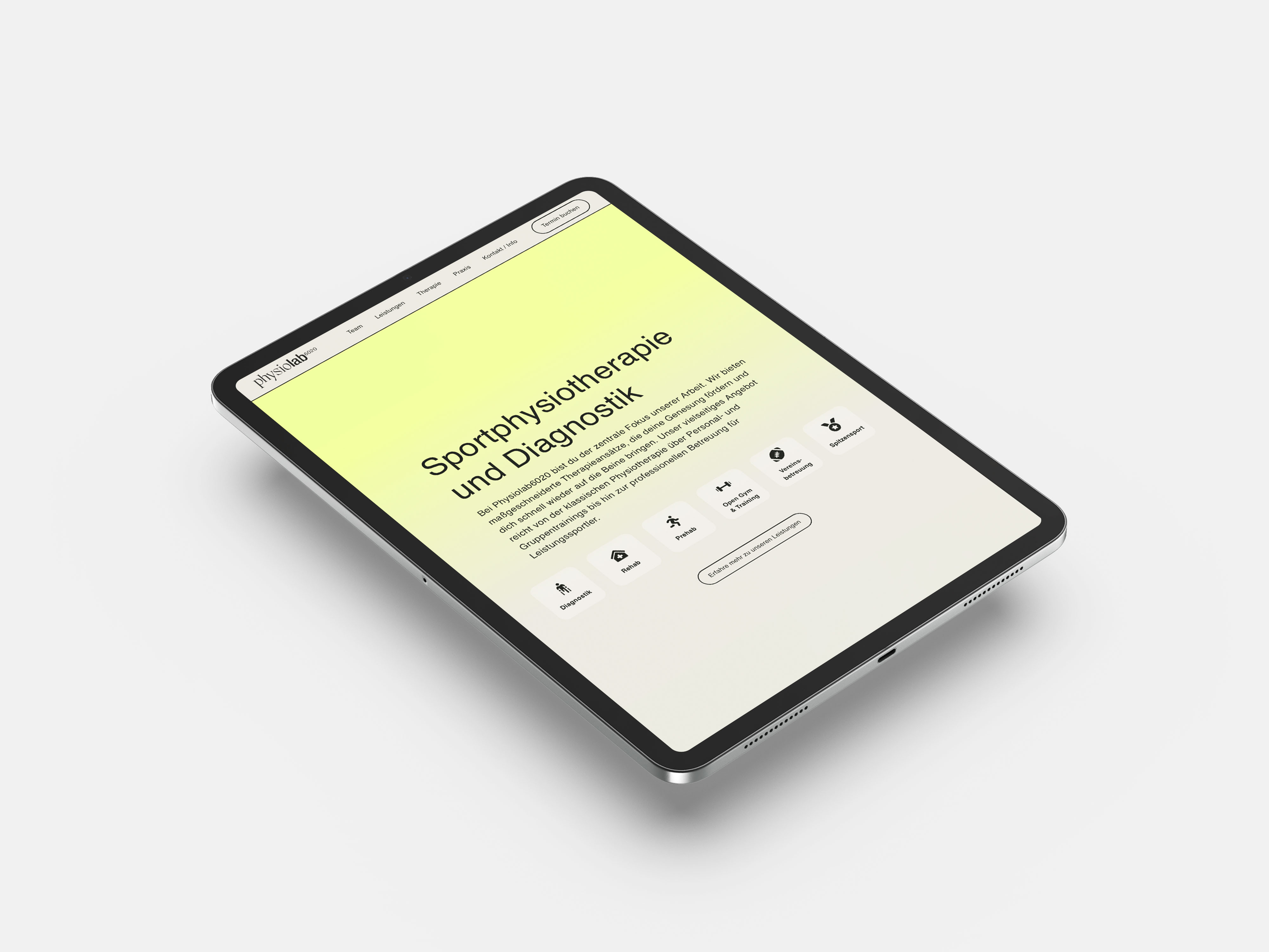 Physiolab6020 Website auf iPad Dominik Hollaus Fotografie Grafikdesign